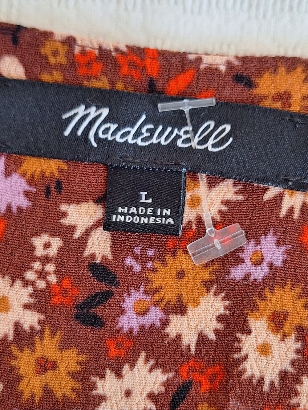 NWOT Madewell Rust Multi Floral Button-Front Blouse - Picture 6 of 7